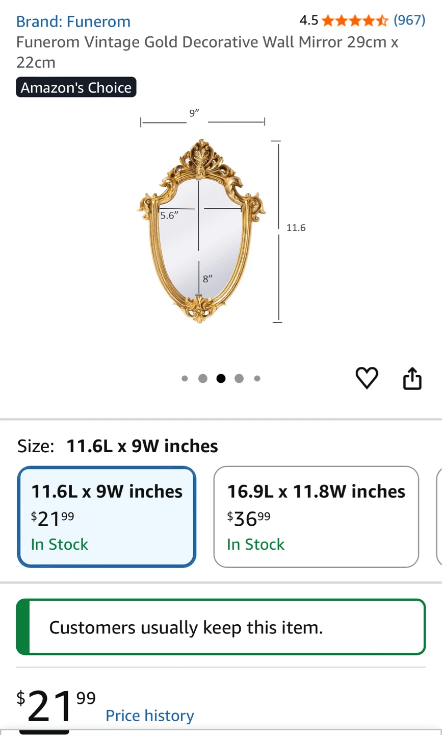 Ornate Gold Wall Mirror - photo 3