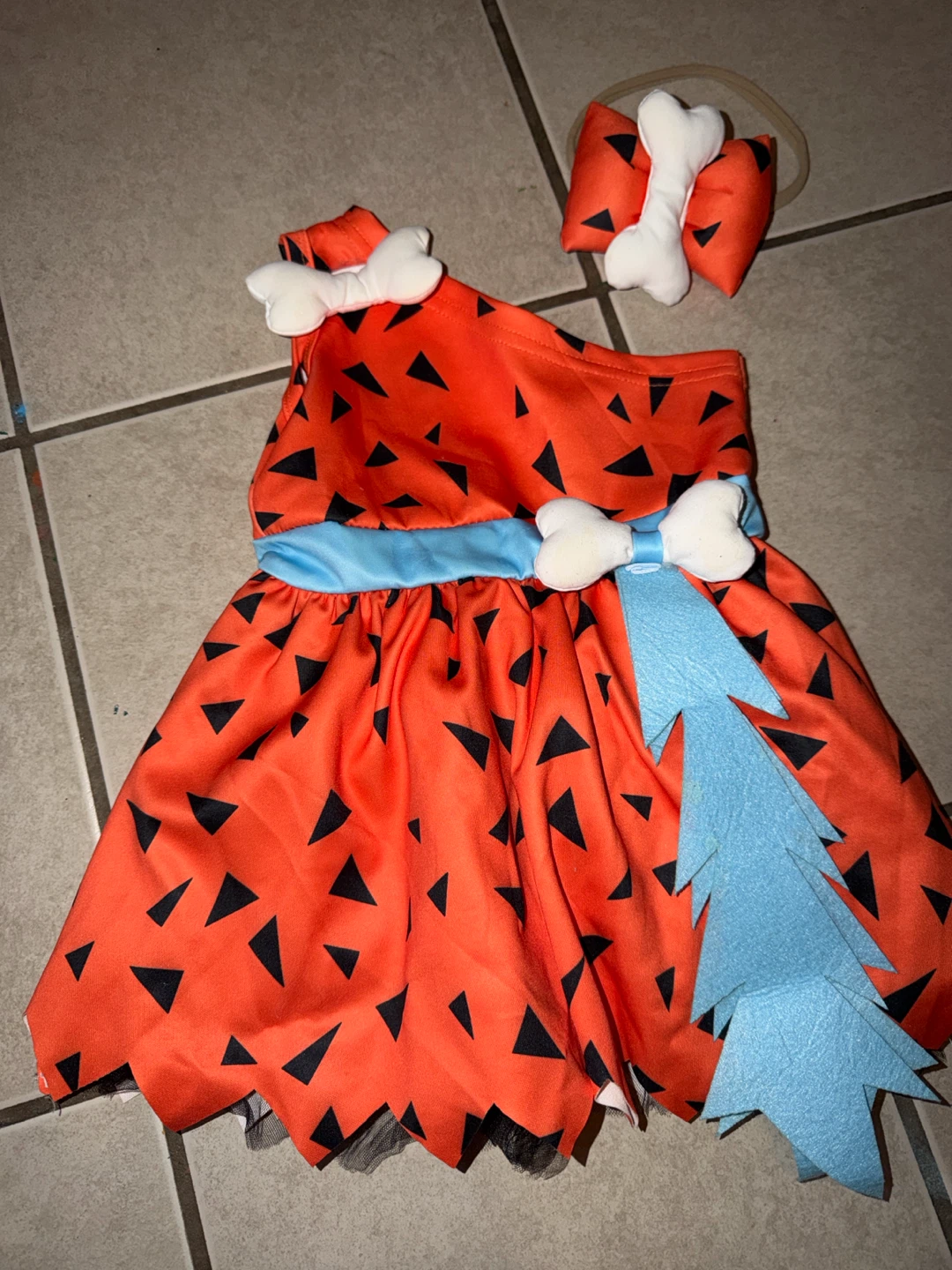 Kids Fred Flintstone Costume Dress and Headband