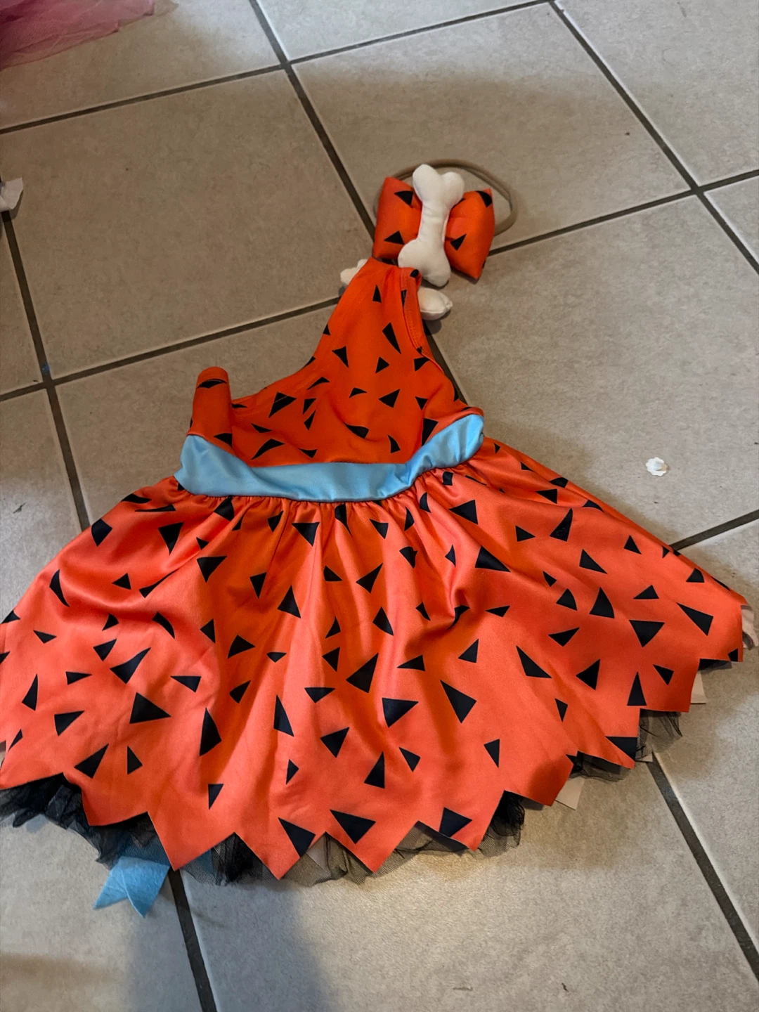 Kids Fred Flintstone Costume Dress and Headband - photo 2