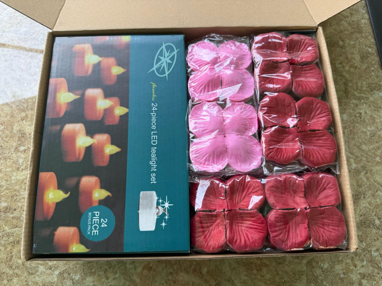 3 set Flawless 24-piece LED tealight set included.