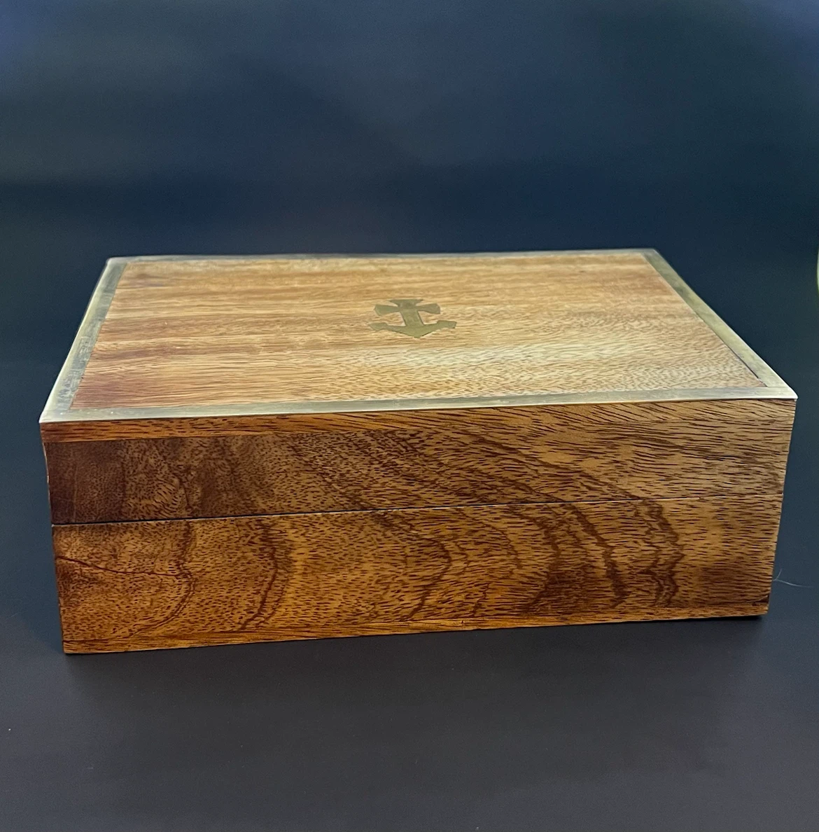 Beautiful Wooden Keepsake Box with Brass Accents