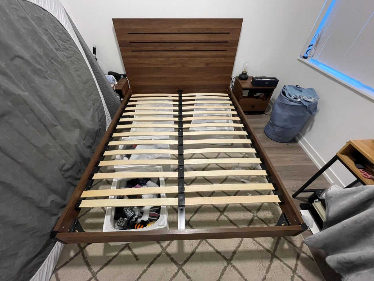 Wooden Bed Frame with Headboard
