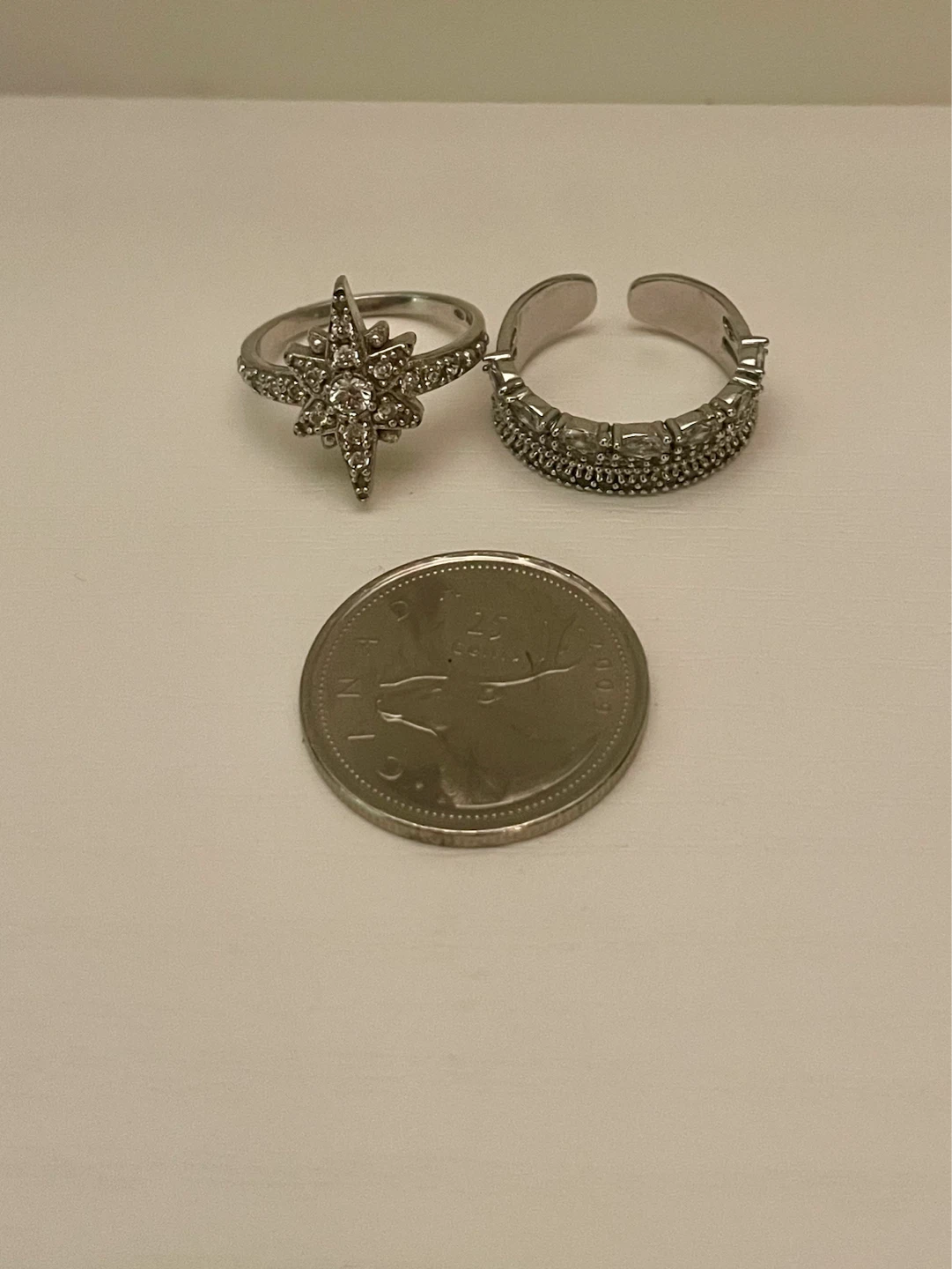 Silver-Toned Fashion Rings — Size 6