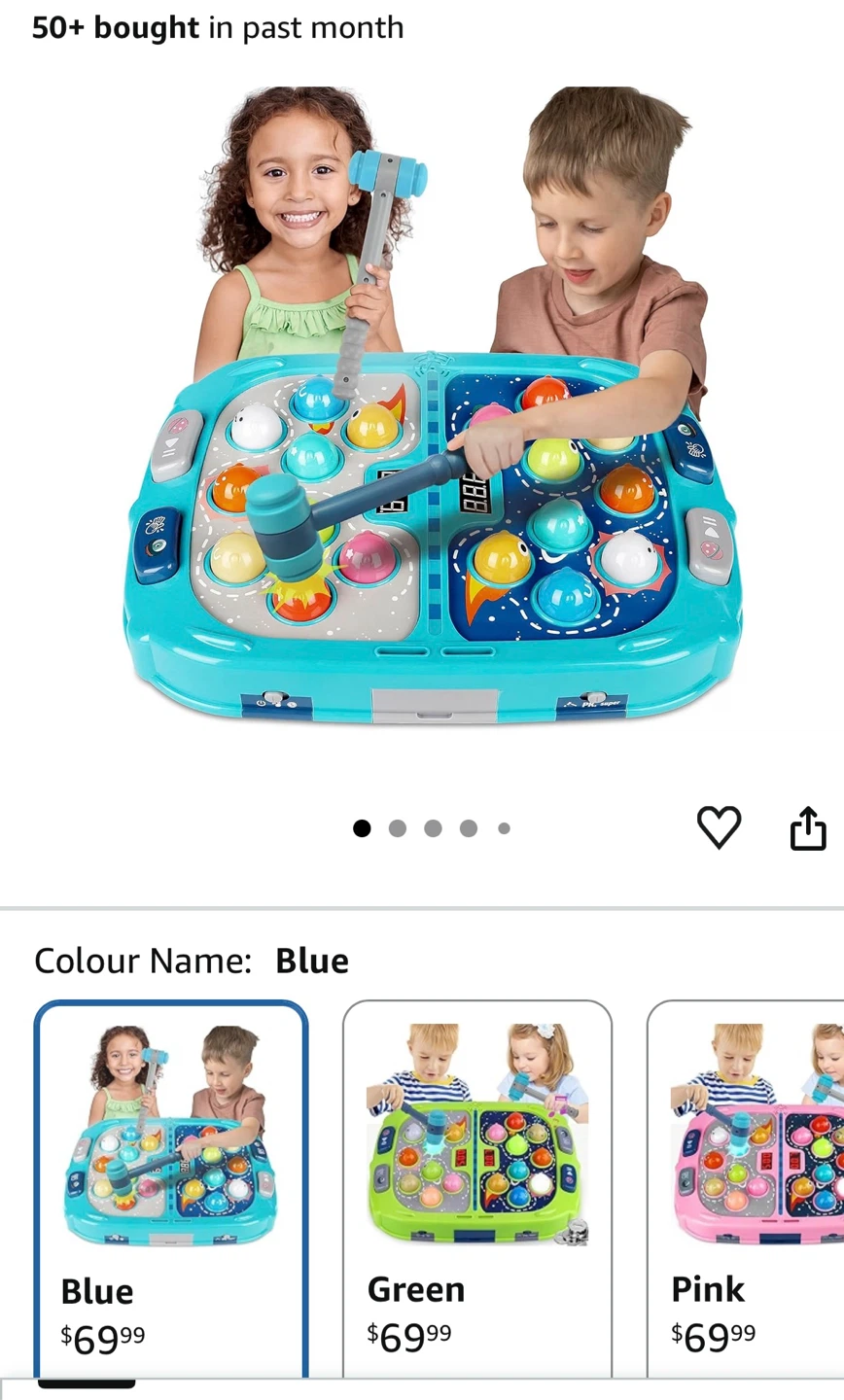 Blue Whack-a-Mole Toy Game