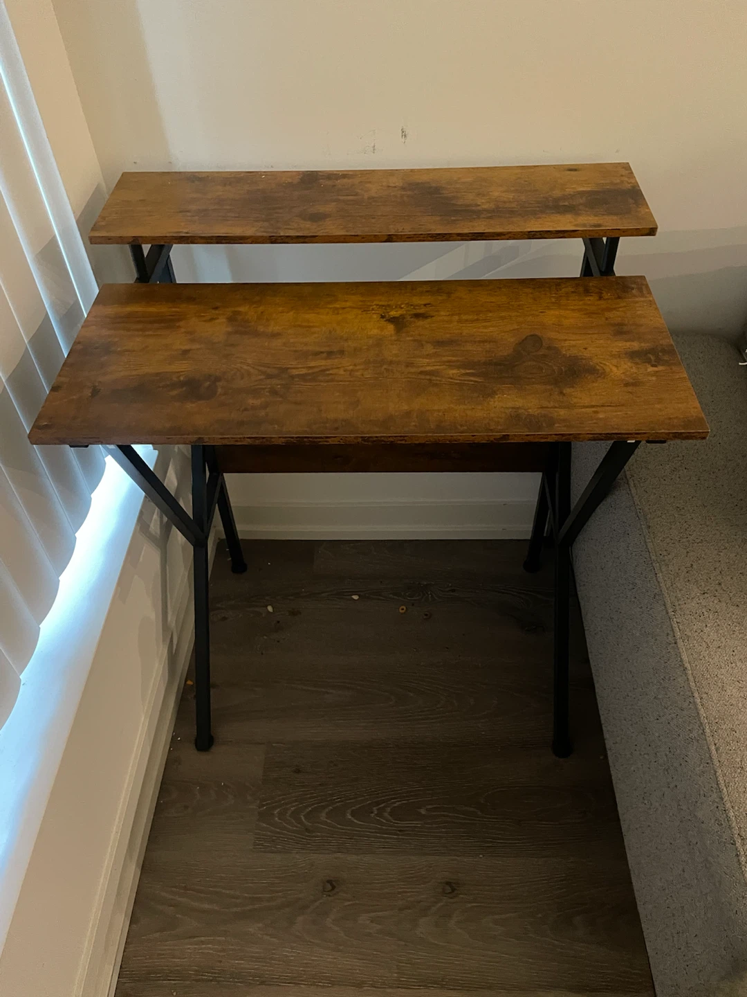 Desk with Shelf - Brown - photo 2