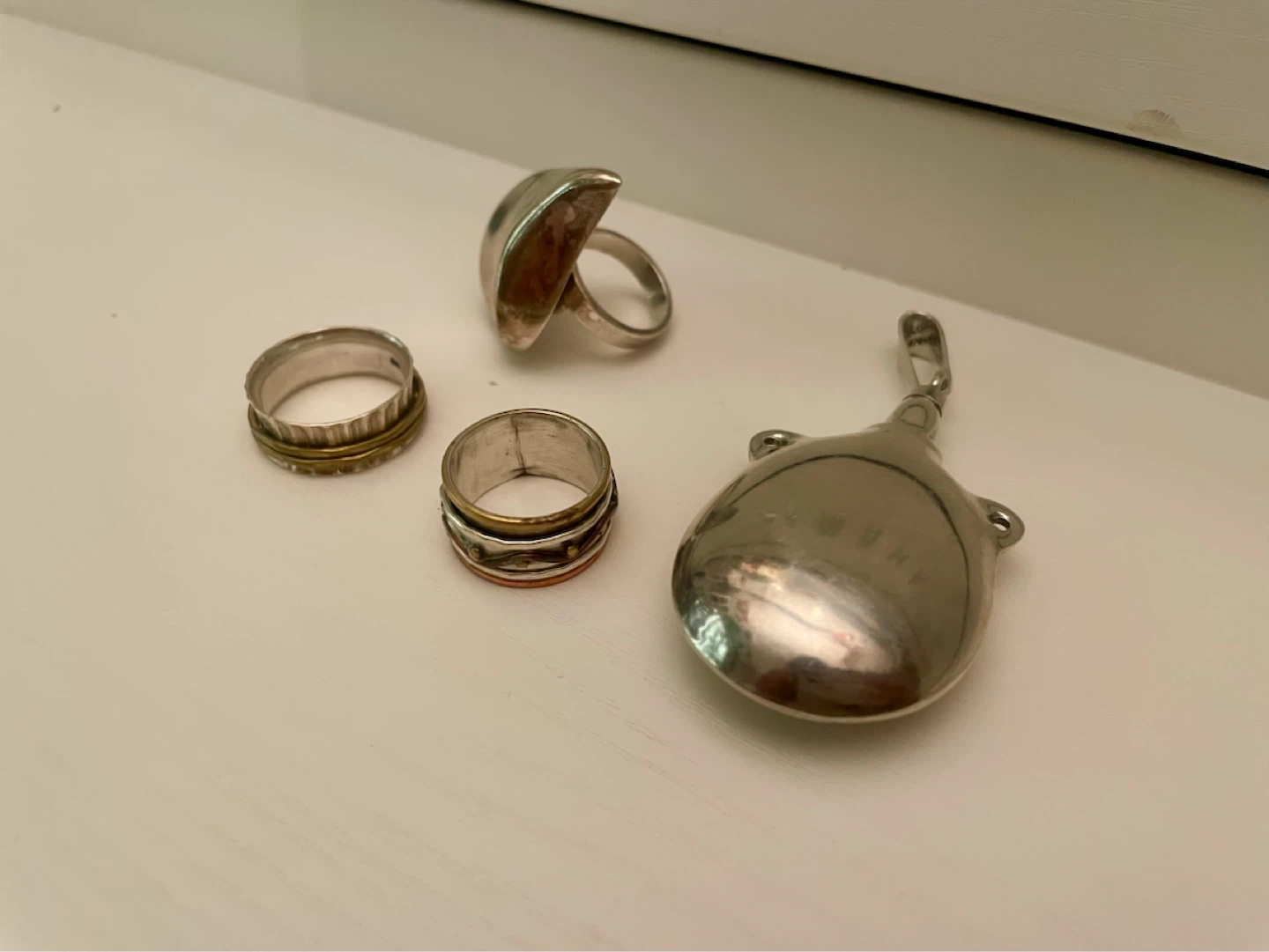Sterling Silver Jewelry Lot — Mexican Silver & Spinner Rings - photo 3