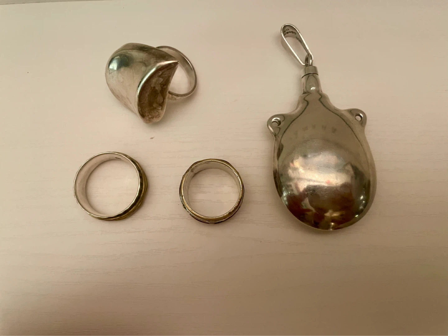 Sterling Silver Jewelry Lot — Mexican Silver & Spinner Rings - photo 4