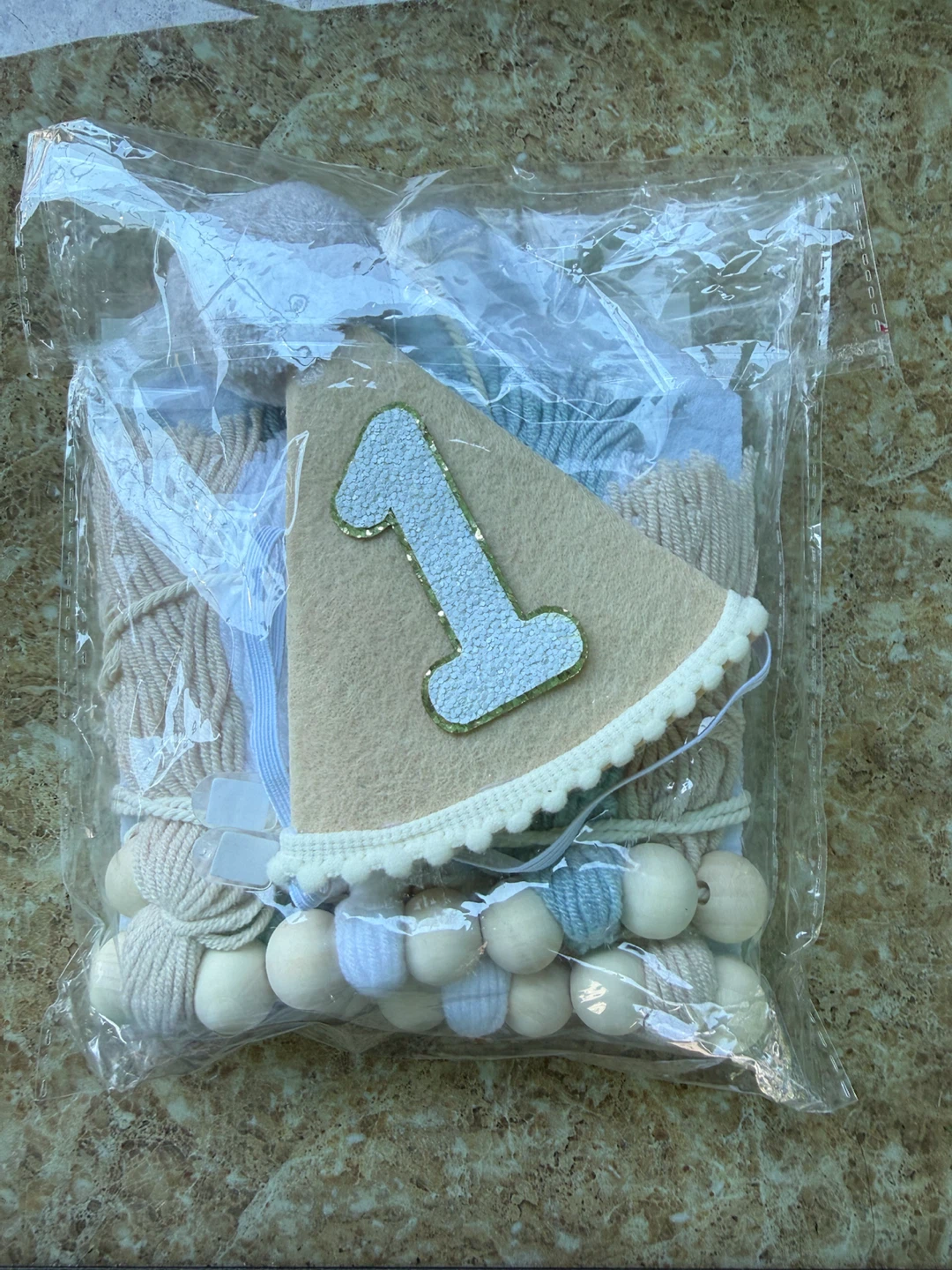 1st Birthday Party Decor Set - Hat, Banner & Cake Topper - photo 2