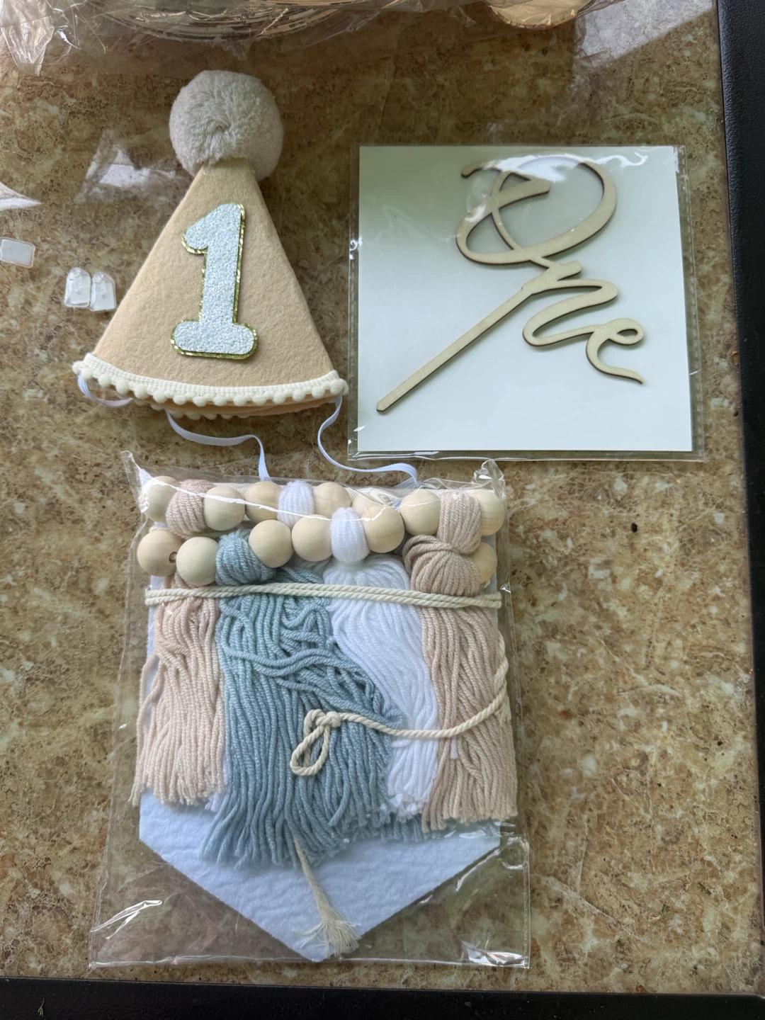 1st Birthday Party Decor Set - Hat, Banner & Cake Topper - photo 4