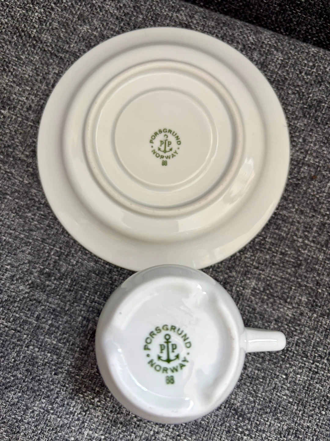 Porsgrund Norway Nisser pattern Espresso Cup and Saucer Set - photo 2