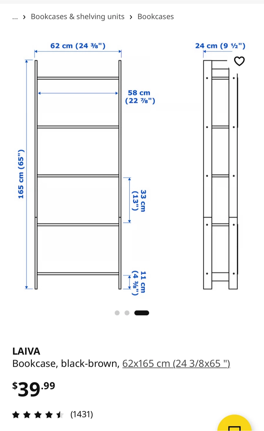 IKEA LAIVA Bookcase, Black-Brown - photo 3