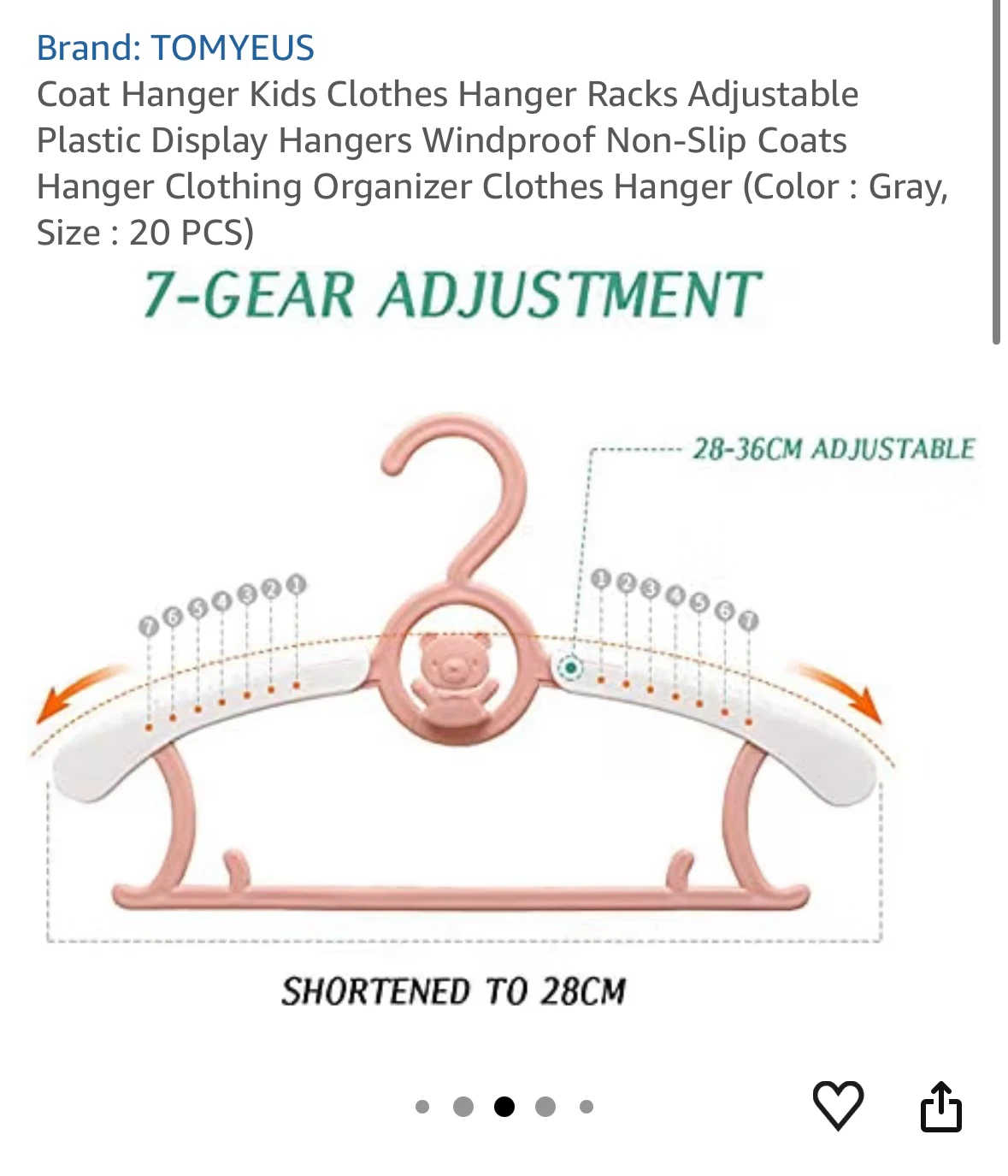Kids Clothes Hanger Racks - Grey (20 PCS) - photo 3