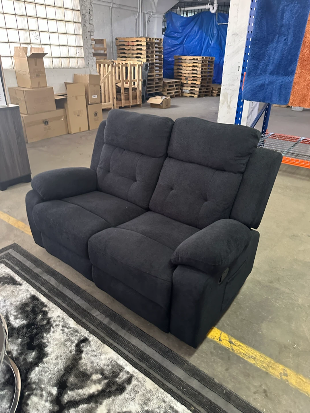 Dark Gray Reclining Sofa and loveseat - photo 3