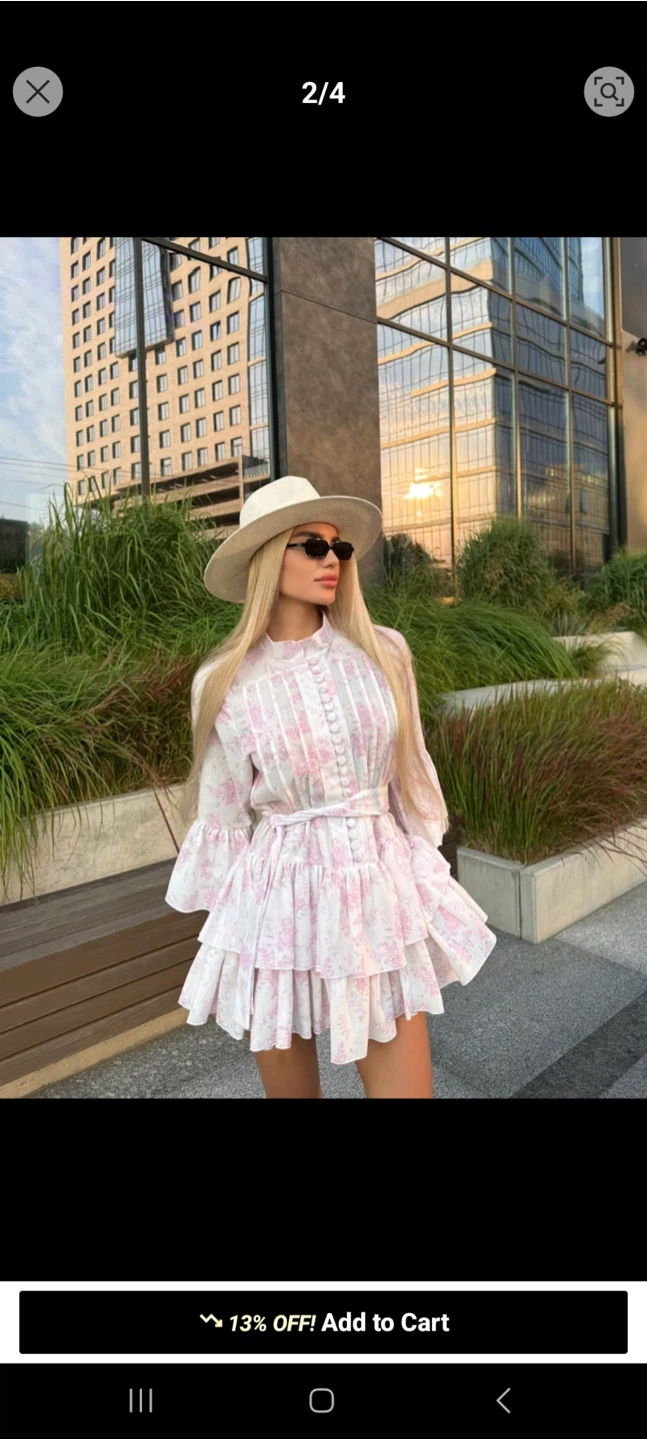 Floral Print Ruffle Mini Dress NEW - photo 2