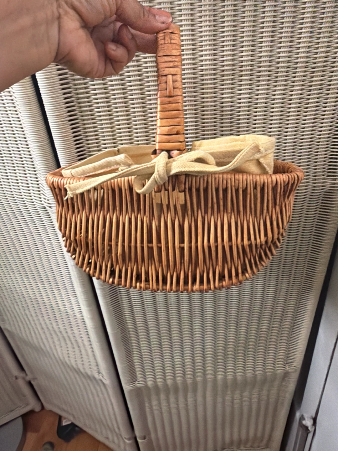 Wicker Picnic Basket with Handle