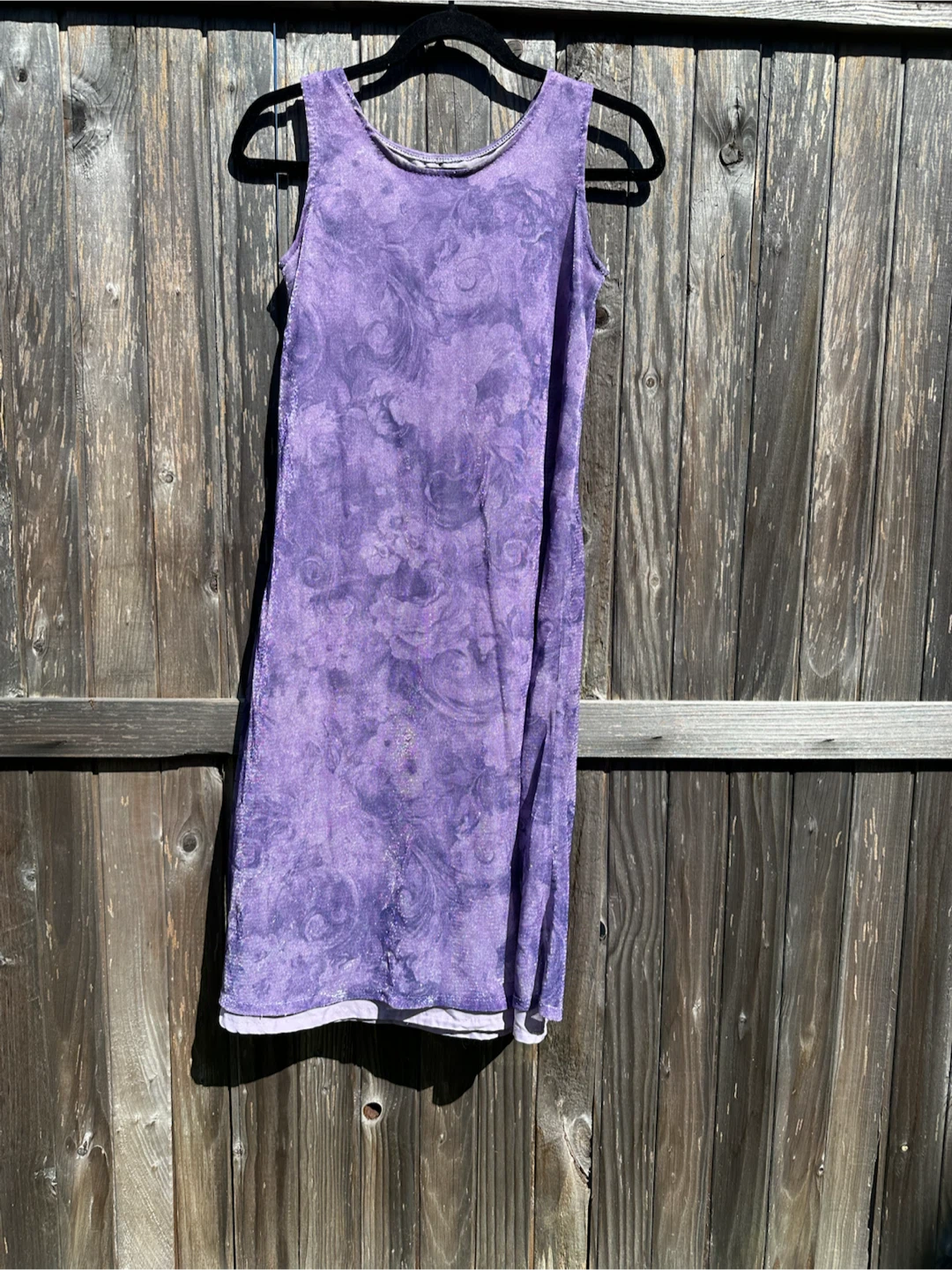 Purple Floral Print Sleeveless Dress