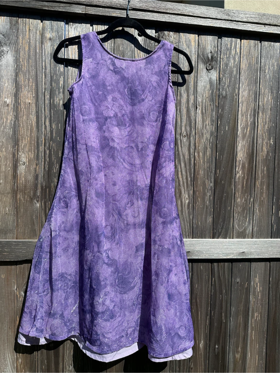 Purple Floral Print Sleeveless Dress - photo 3
