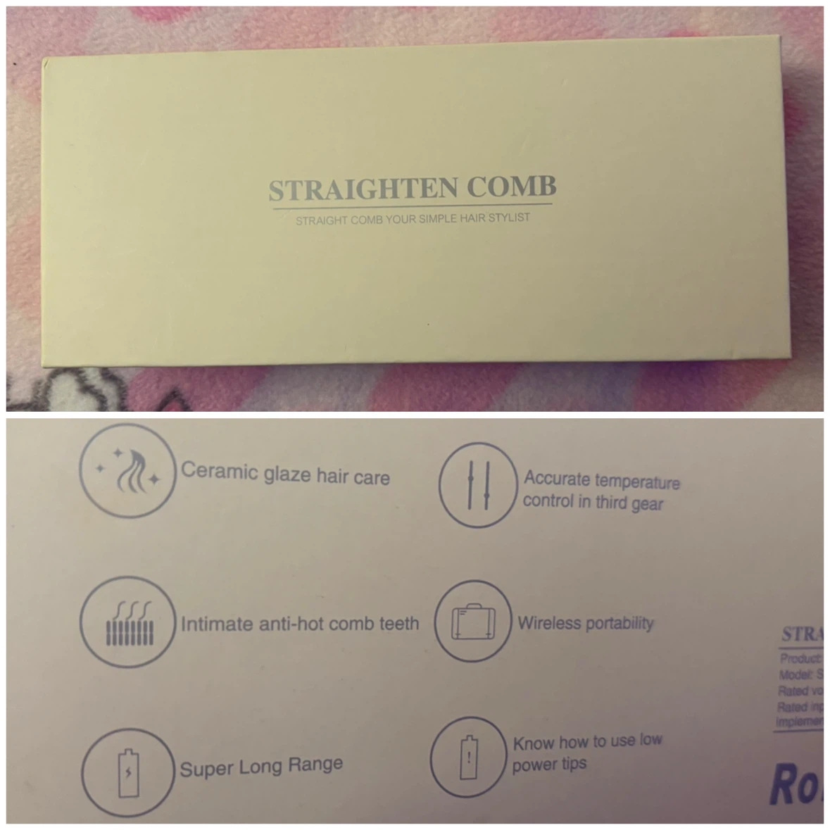 Portable Hair Straightening Brush - *Pink* - photo 2