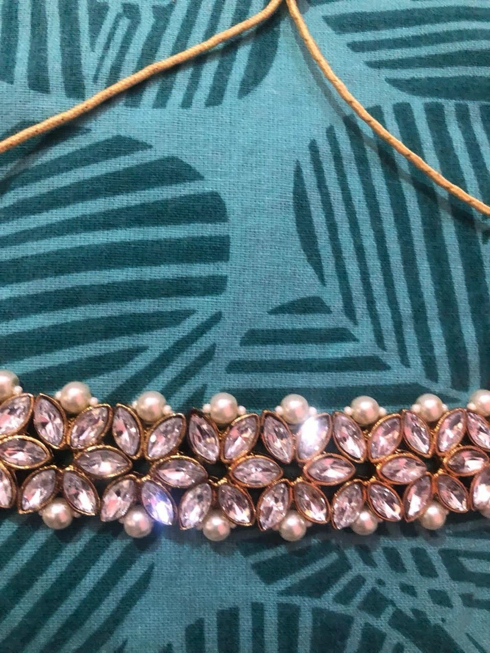 Traditional Kundan and Pearl Choker Necklace