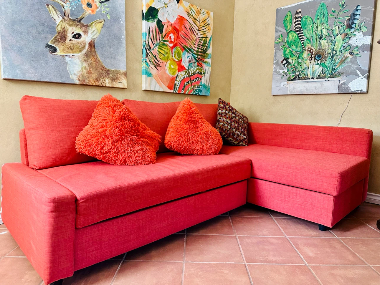 Coral Sectional Sofa Bed with Pull-Out