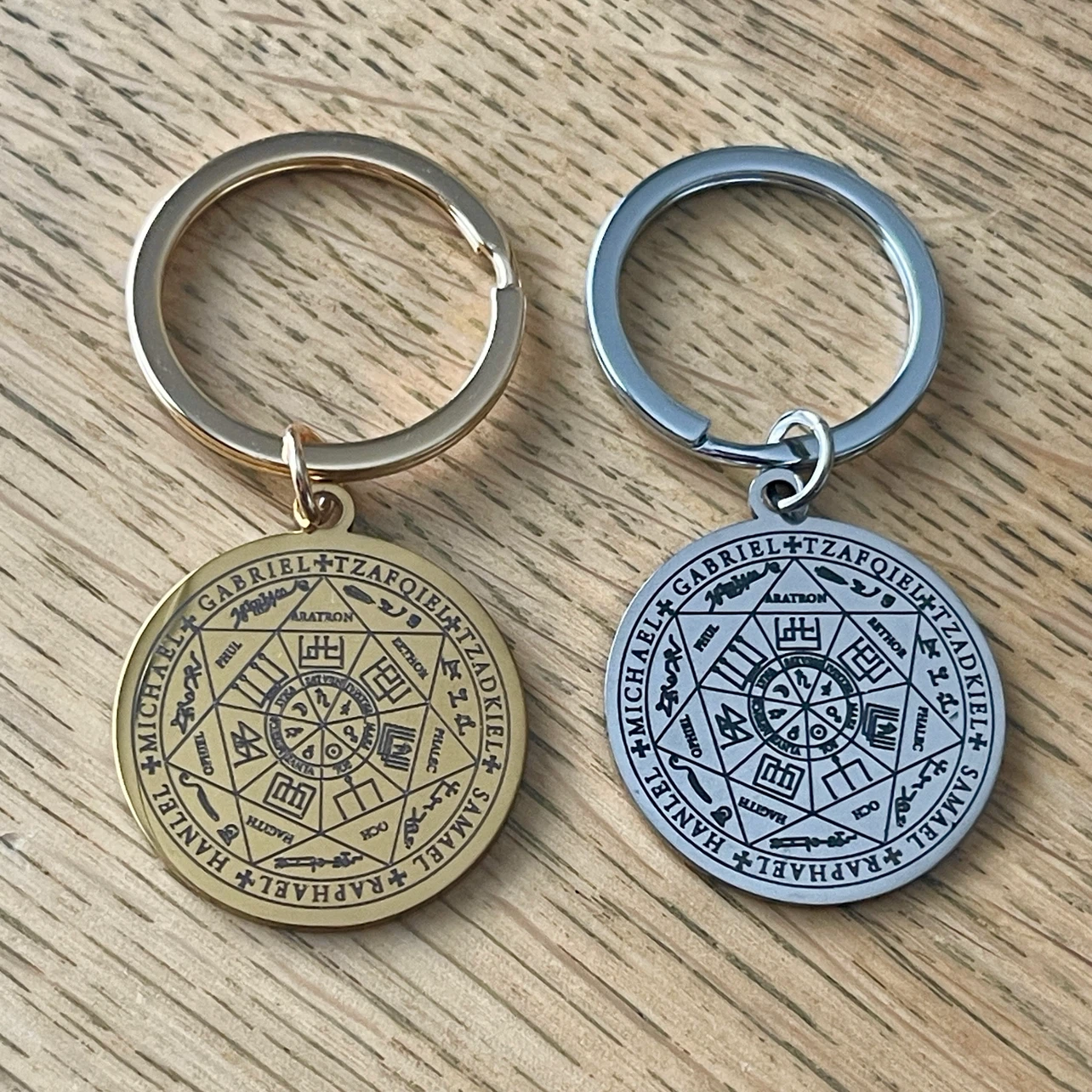 Seal of Seven Archangels stainless steel keychain