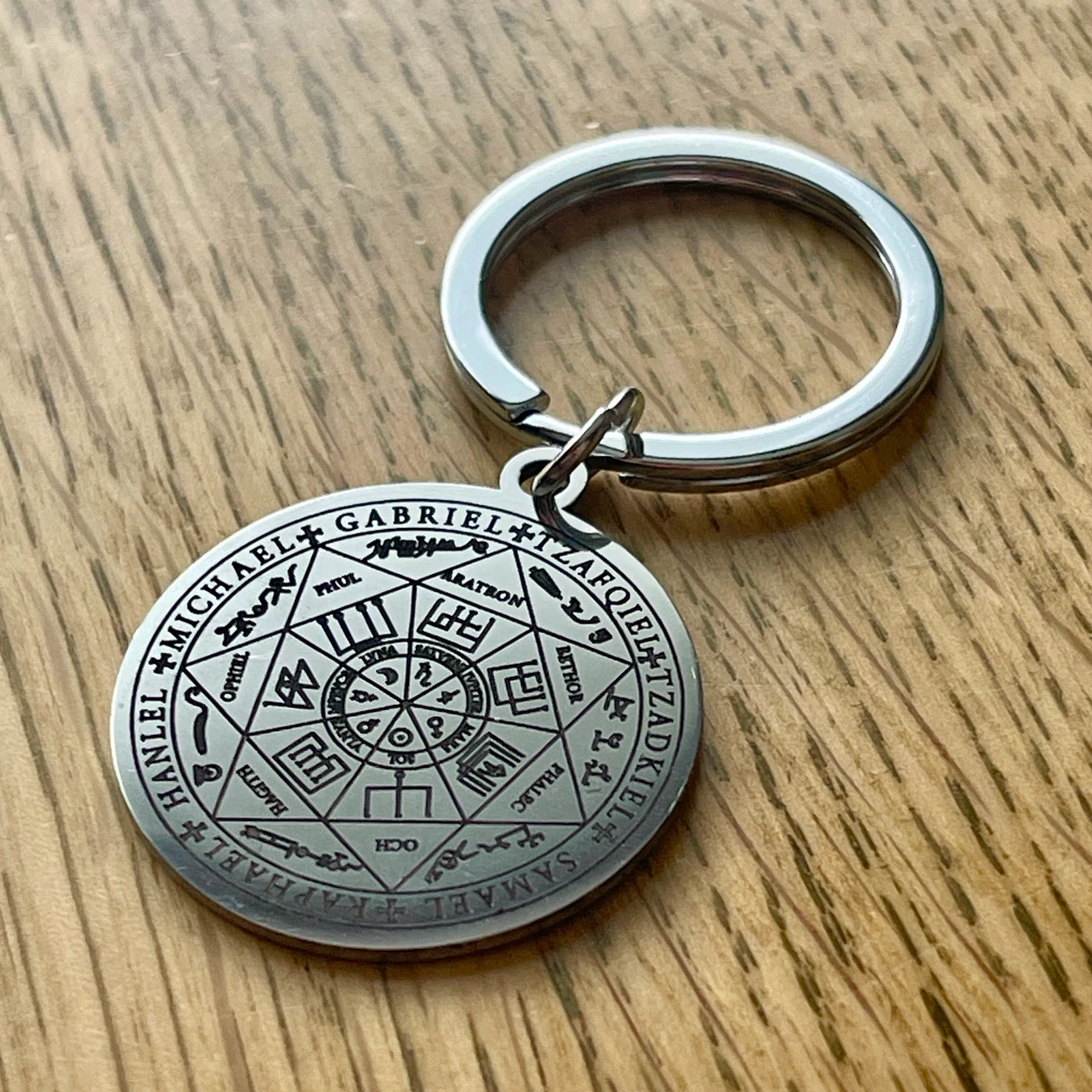 Seal of Seven Archangels stainless steel keychain - photo 3