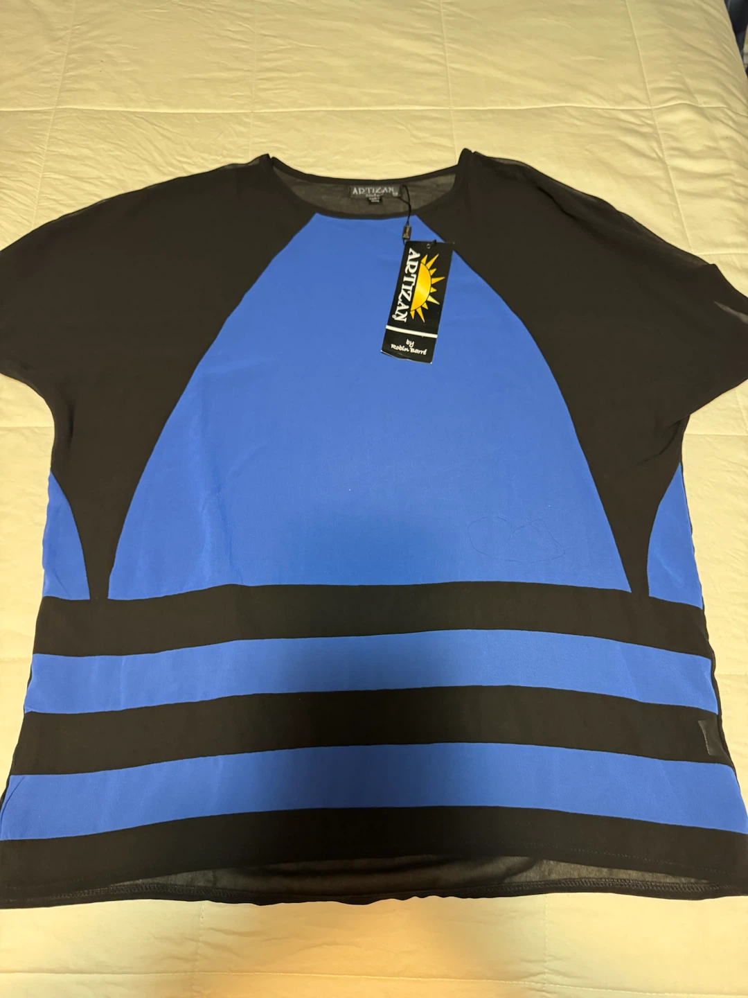 ARTIZAN Black & Blue Sheer Blouse