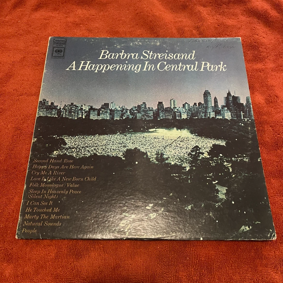 Barbra Streisand's A Happening In Central Park vinyl record