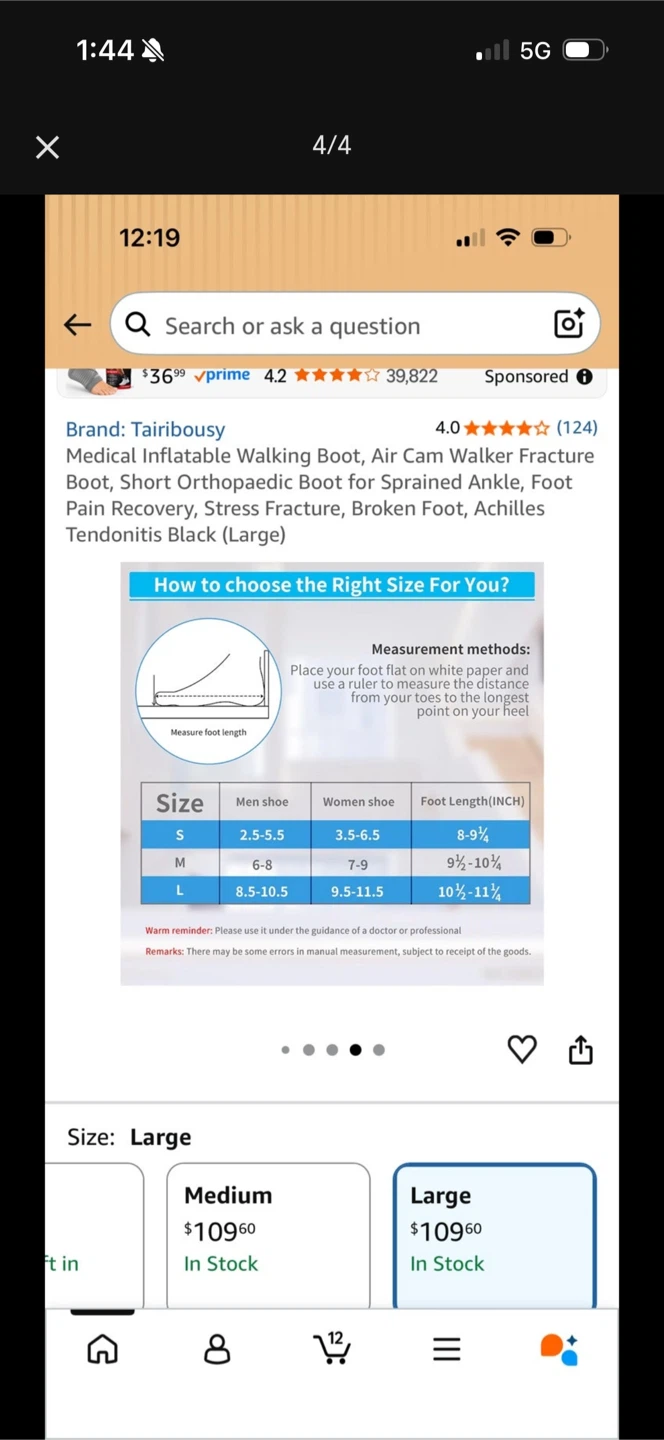 Inflatable Walking Boot - Large - photo 2