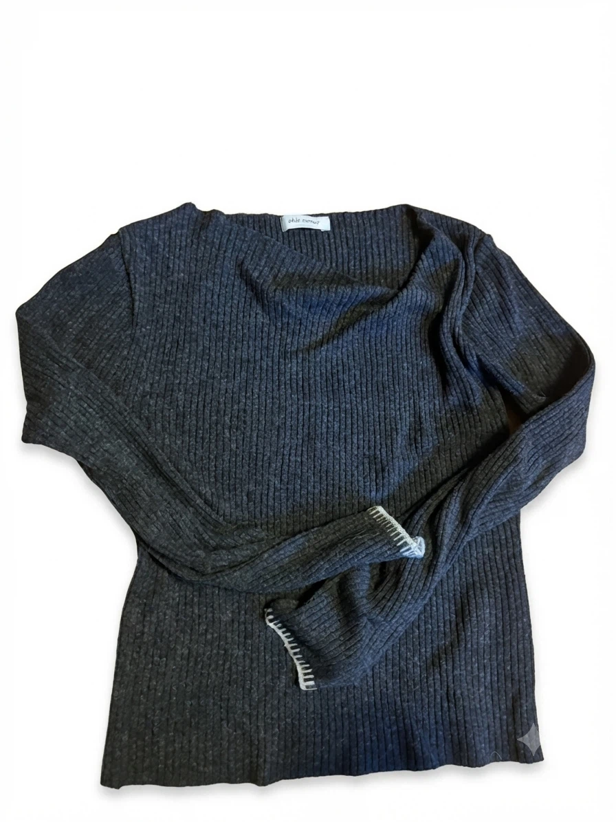 charcoal ribbed knit sweater