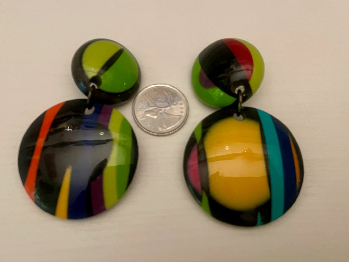 Vintage Montreal Boutique Clip-On Earrings — Memphis Style