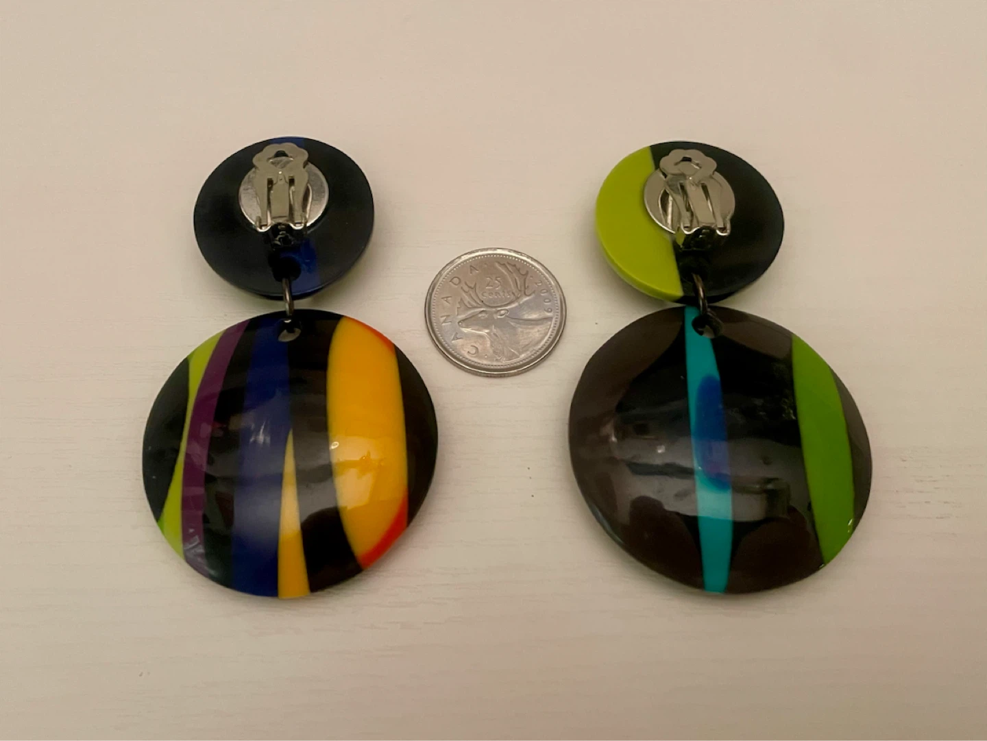 Vintage Montreal Boutique Clip-On Earrings — Memphis Style - photo 2
