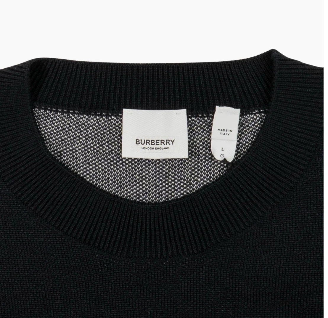 Burberry Black Crew Neck Sweater - Size L