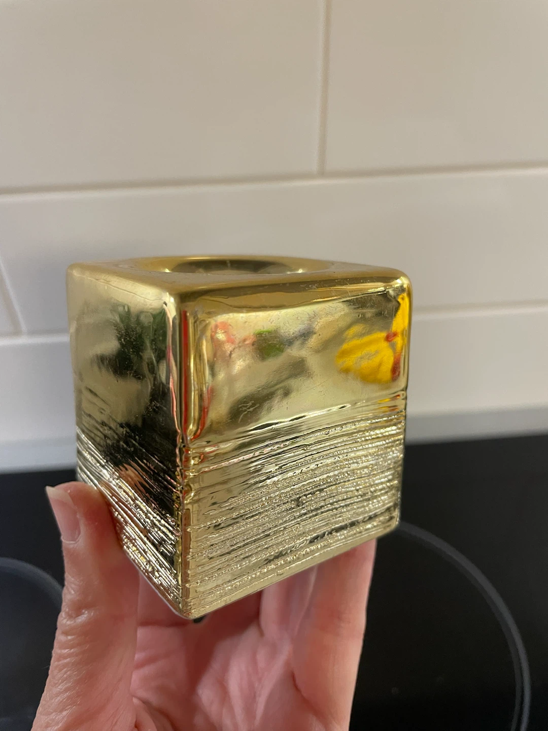 NEW! Gold Square Tealight Holder