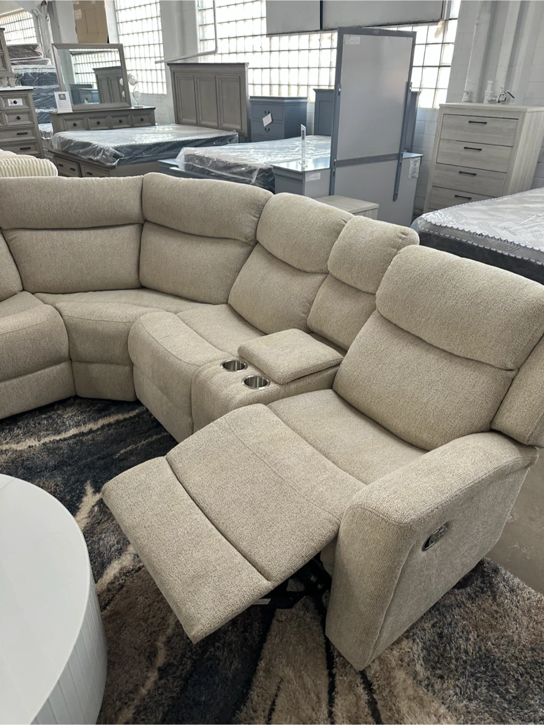 Grey manual reclining sectional (new) - photo 2