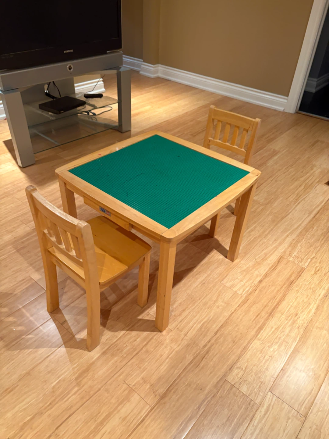 Kid's Wooden Play Table and Chairs Set