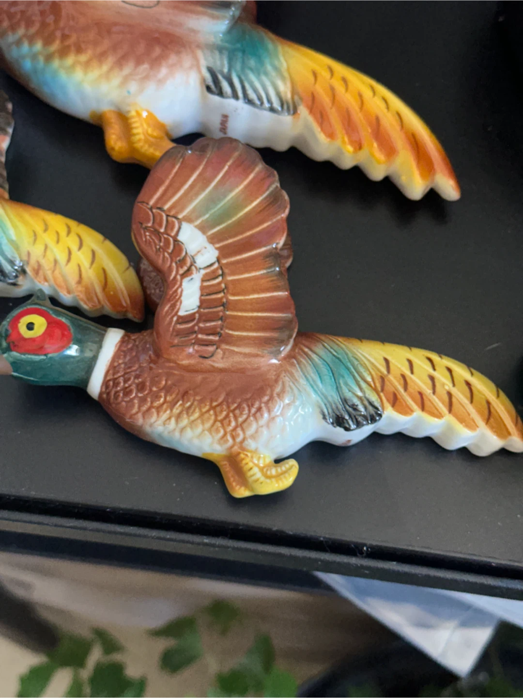 Set of 3 vintage ceramic Pheasant wall hangers - photo 2