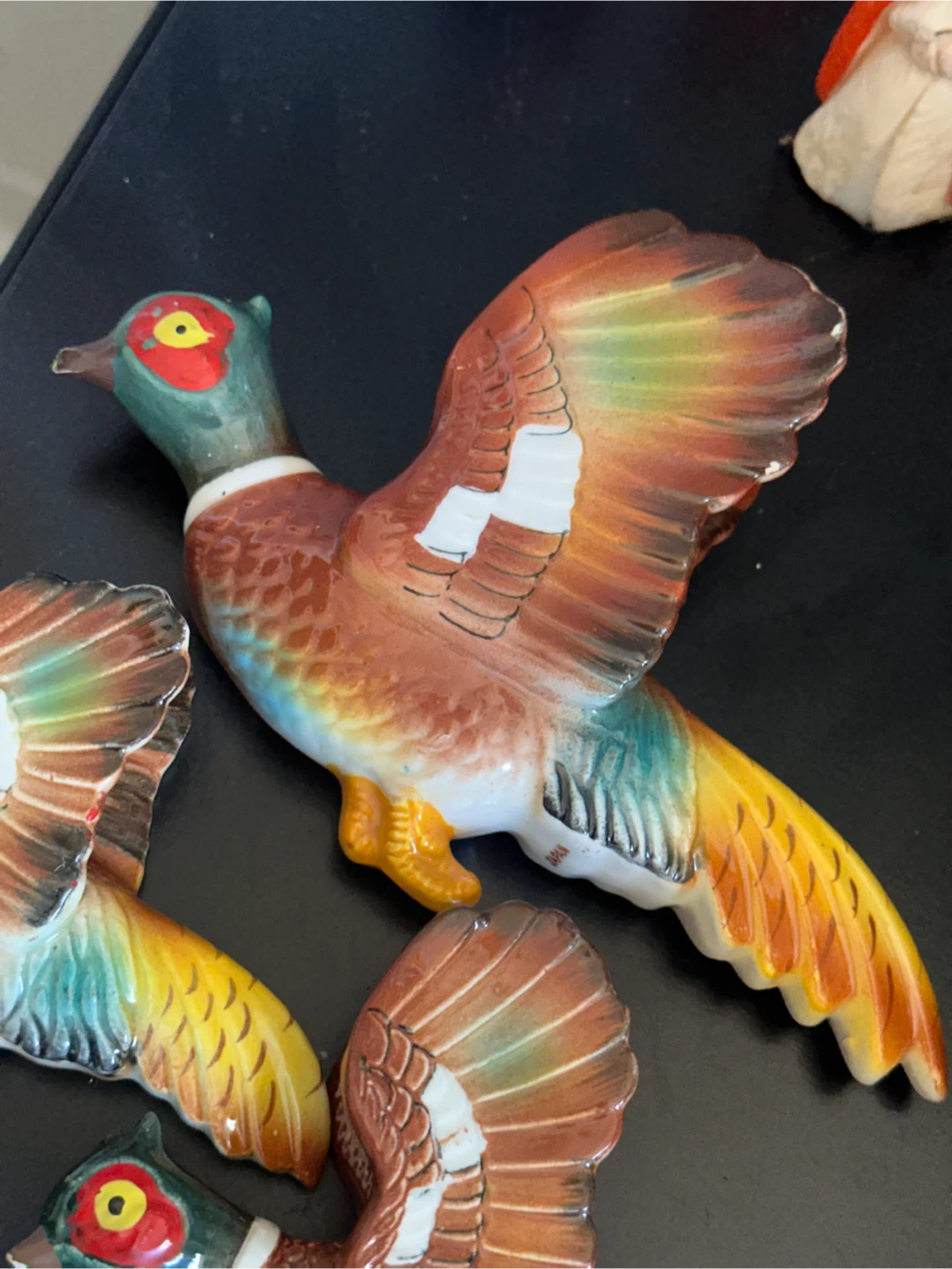 Set of 3 vintage ceramic Pheasant wall hangers - photo 3