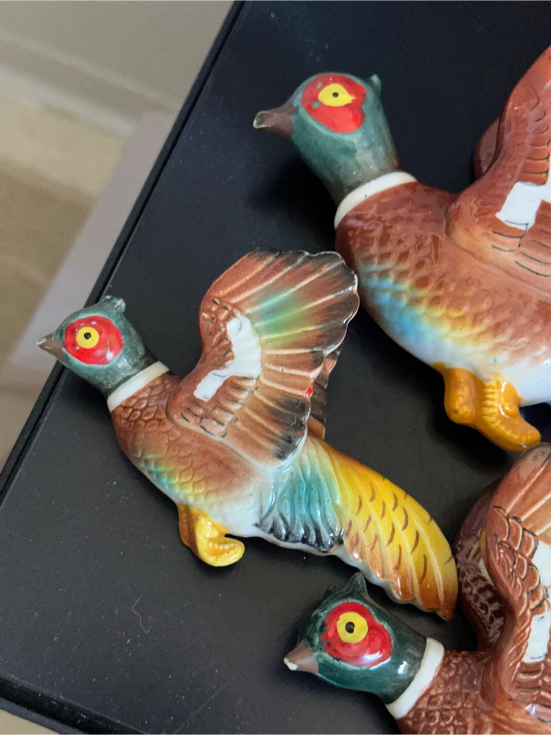 Set of 3 vintage ceramic Pheasant wall hangers - photo 4