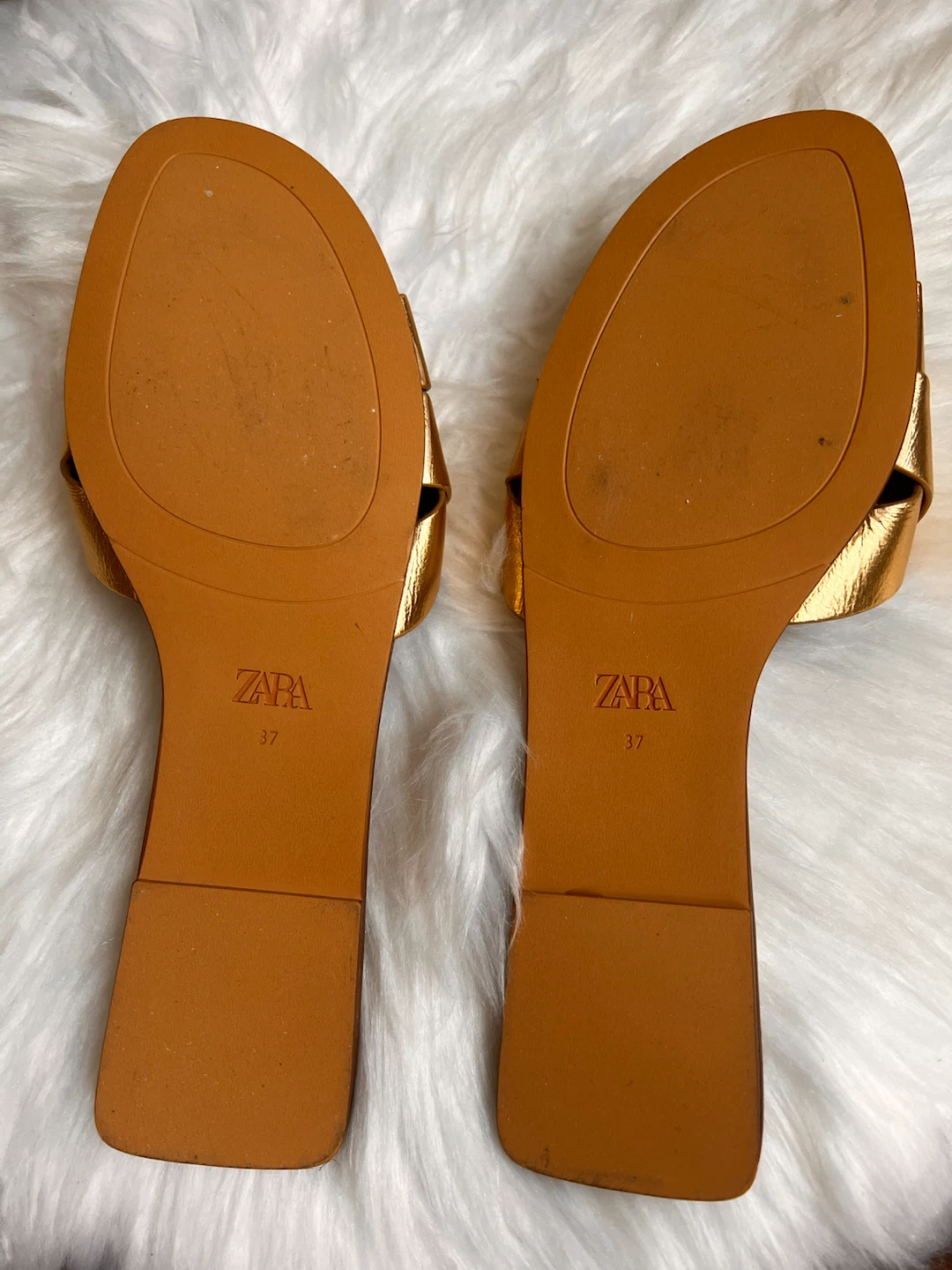 Zara Metallic Gold Slide Sandals - photo 5
