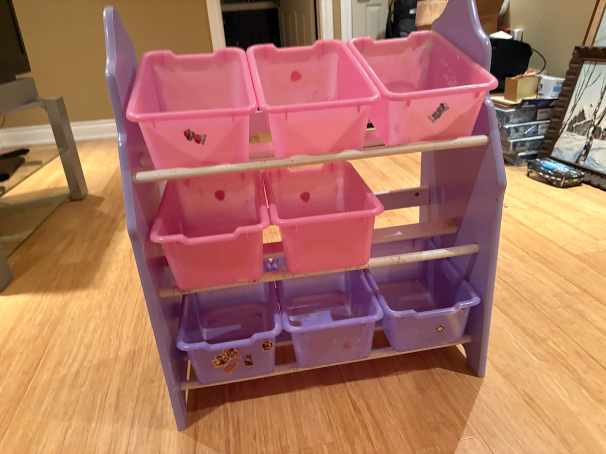 Kid's Toy Organizer Shelf with Bins