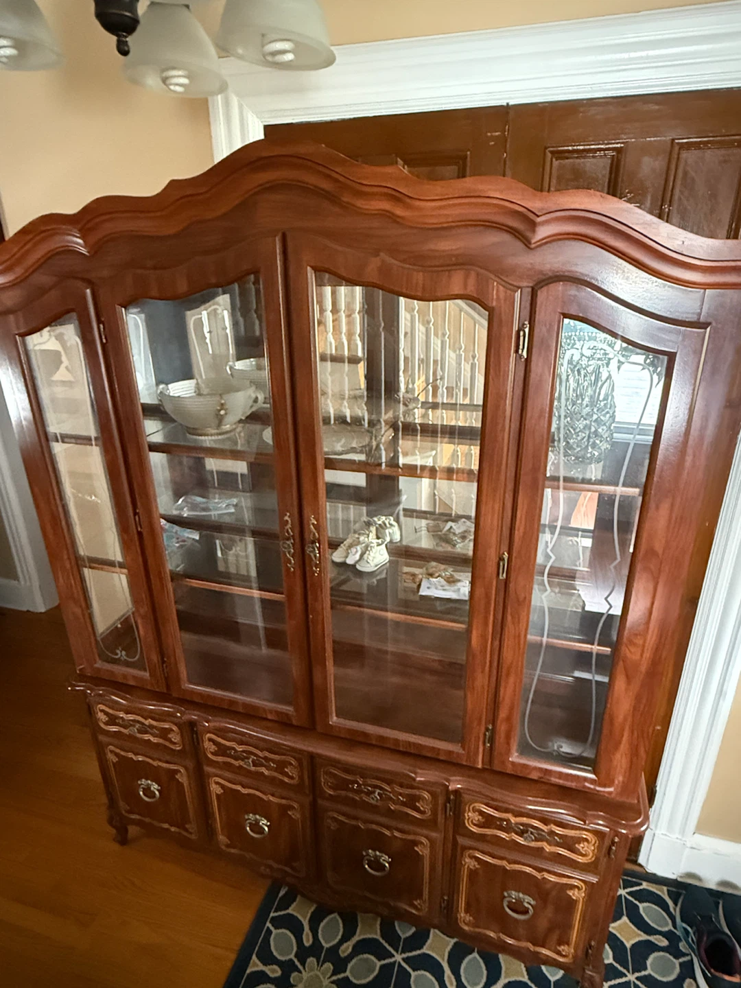 Wooden China Cabinet with Glass Doors