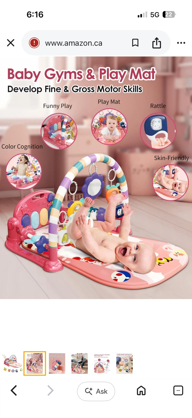 Foryoomi 5-in-1 Plush Baby Play Gym - photo 2