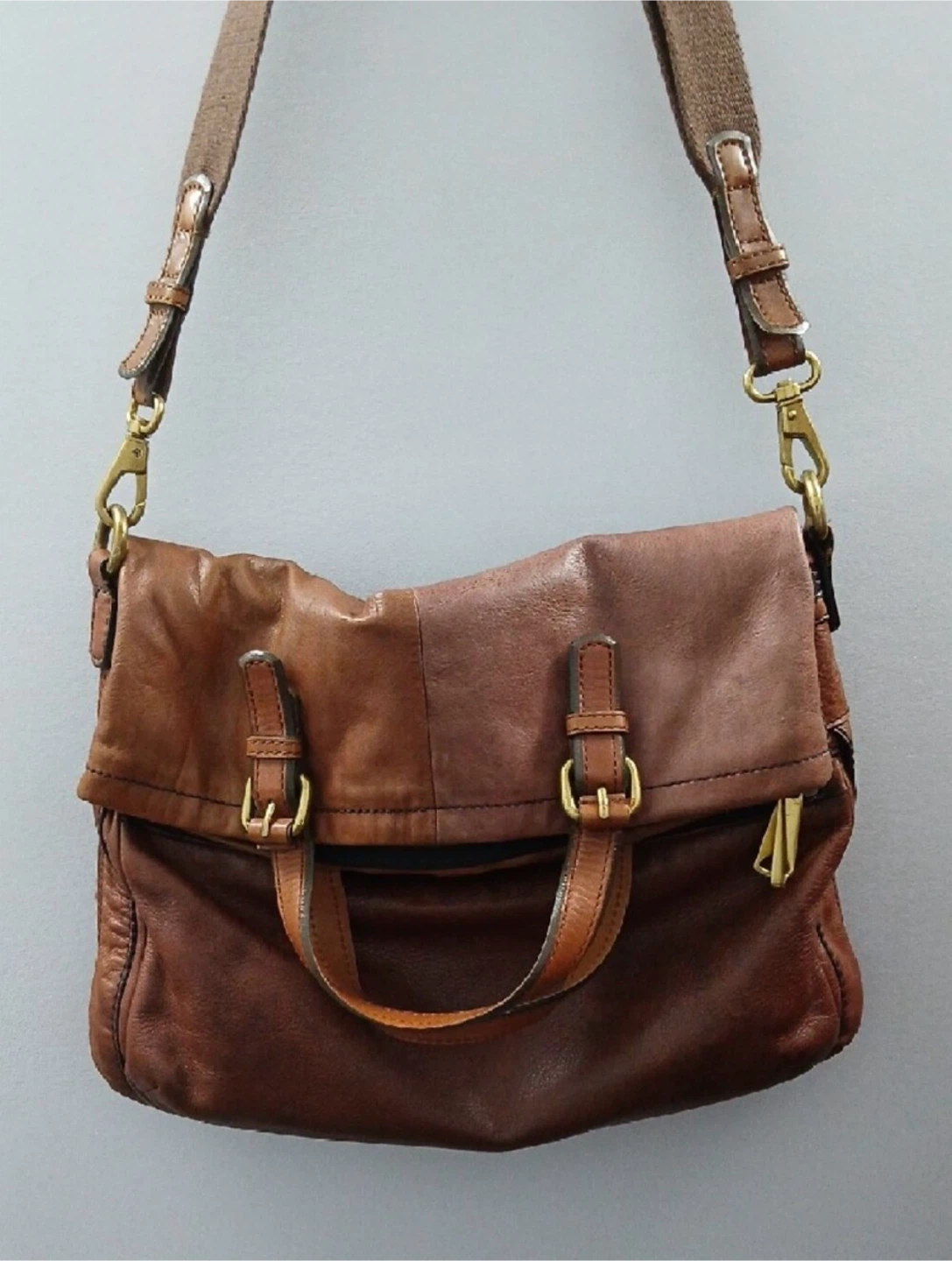 Brown Leather Fossil Tote Bag - photo 2
