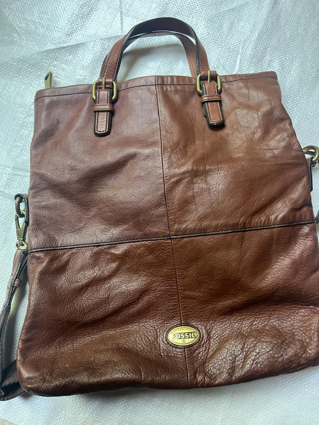 Brown Leather Fossil Tote Bag - photo 4