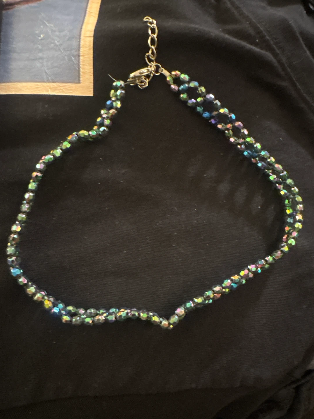 Iridescent Beaded Choker Necklace