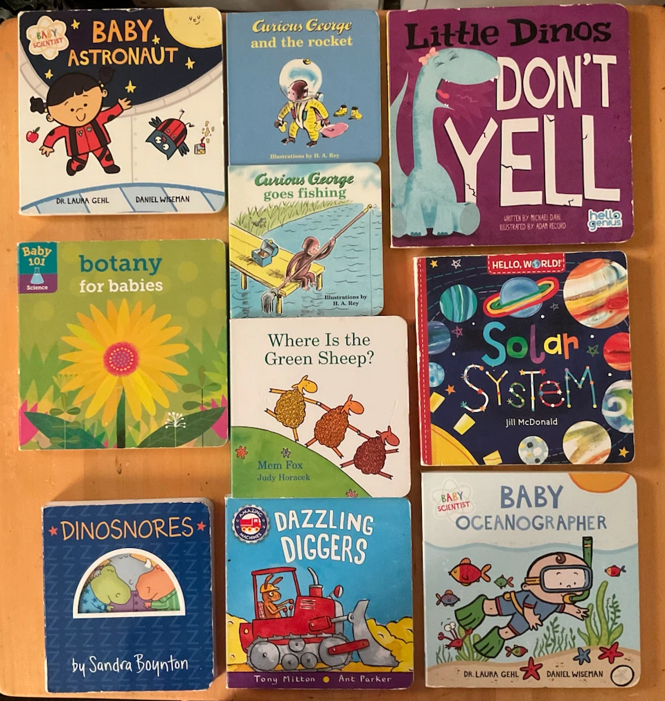 Lot of 10 Children's Board Books - Curious George and more