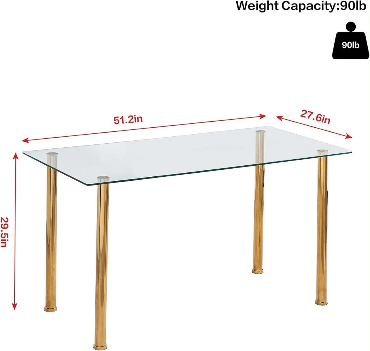 Glass Dining Table with Gold Legs - photo 2