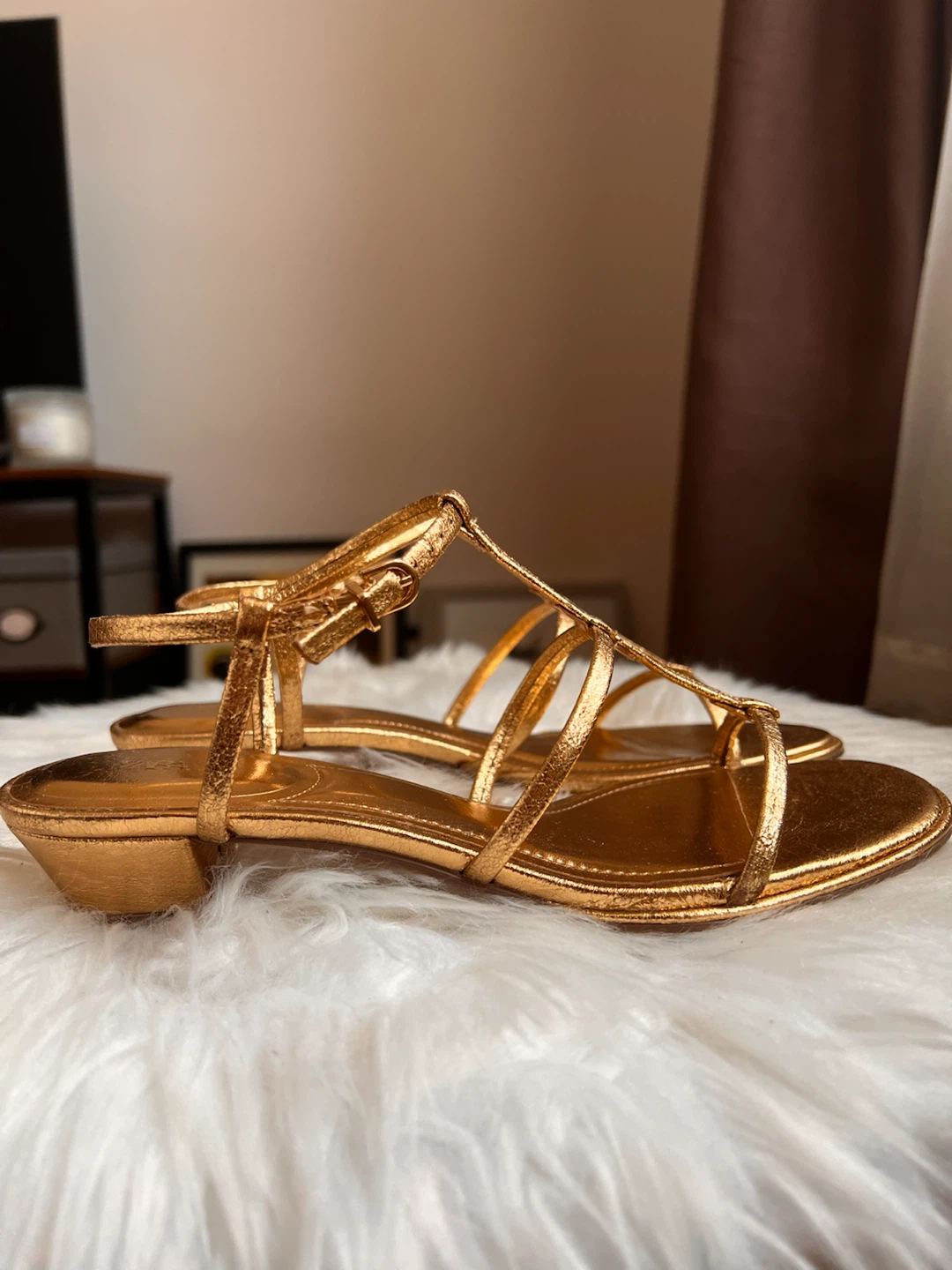 Zara Metallic Gold Strappy Sandals – EU 37 - photo 2