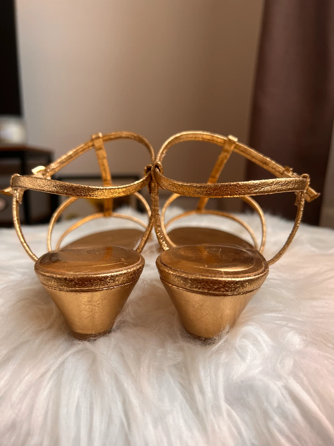Zara Metallic Gold Strappy Sandals – EU 37 - photo 3